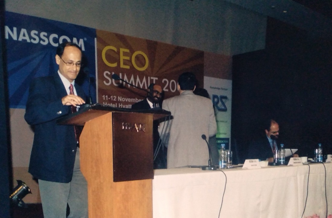 Suparno Moitra on the dais at the NASSCOM CEO Summit 2008