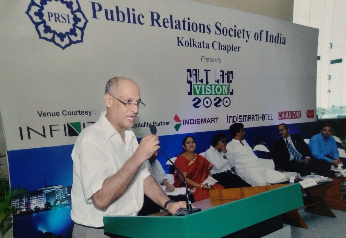 Suparno Moitra speaking at the Public Relations Society of India, Kolkata Chapter